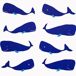 Whales on Cream by Midori Inc. 21x29" Sheet