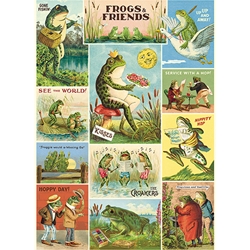 **NEW!** Cavallini Decorative Paper - Frogs & Friends 20"x28" Sheet
