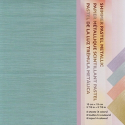 Origami Paper- Shimmer Metallic 4 colors, 8 sheets 5.87" Square
