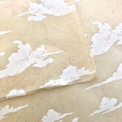 Clouds Printed on Natural Lokta 20x30" Sheet