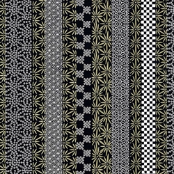 "NEW!" Chiyogami- Striped Patterns in Black, White, & Gold 18" x 24" Sheet