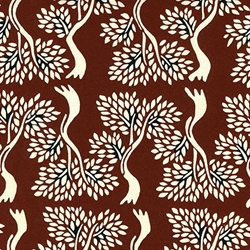 Katazome-Shi Paper- Trees on Brown Pattern 18x24" sheet