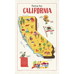 Cavallini Tea Towel - Map of California