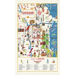 Cavallini Tea Towel - Map of Chicago