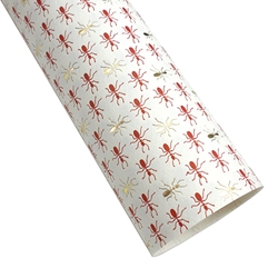 Rossi Italian Gold Foil Letterpress Paper- Gold and Red Ants 20x28" Sheet