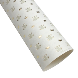 Rossi Italian Gold Foil Letterpress Paper- Frog Prince in Grey with Gold