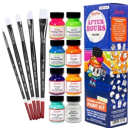 Angelus Acrylic Leather Paint Set - 13pc. After Hours (includes Neon Colors!)