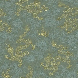 **NEW!** Nepalese Golden Dragons on Celadon Blue 20x30" Sheet