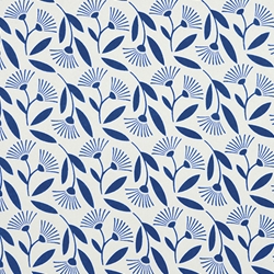 Sweet Floral in Blue on Cream by Midori Inc. 21x29" Sheet