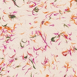 Fiber Inclusions Lokta Paper- Pink, Green, and Orange 19.5" x 29.5" Sheet