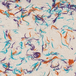 Fiber Inclusions Lokta Paper- Purple, Teal, and Orange 19.5" x 29.5" Sheet