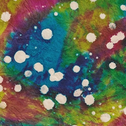 Batik Polka Dot Lokta Paper- Rainbow Multi 19.5" x 29.5" Sheet