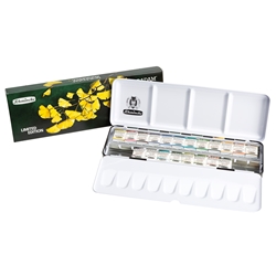 Schmincke 2026 Limited Edition Promotional Watercolor Set - Printed Metal box "Ginkgo” by María Botella