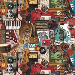 **NEW PATTERN!** Bomo Art Budapest Papers- Recording Studio 27.5 x 39 inch Sheet