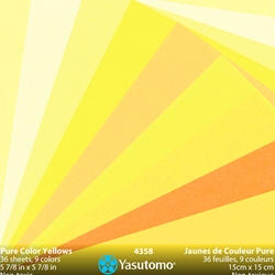Pure Color Yellows Origami Paper- 36 Sheets, 15cm
