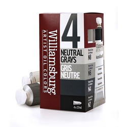 Williamsburg Handmade Oil Paint Set - 4pc Neutral Greys