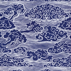 ***NEW!*** Clouds in White on Lapis Blue Lokta Paper- 19.5" x 29.5" Sheet