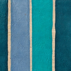 Batik Lokta Paper from Nepal- Stripes in Blues 20x30" Sheet