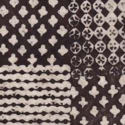 Batik Lokta Paper from Nepal- Patchwork in Black & Natural  20x30" Sheet