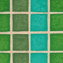 Batik Lokta Paper from Nepal- Squares in Greens 20x30" Sheet