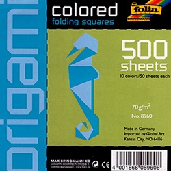Origami Colored Folding Squares- 500 8x8 Inch Sheets