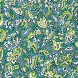 Blue, Green, & Teal Paisley - 18"x24" Sheet