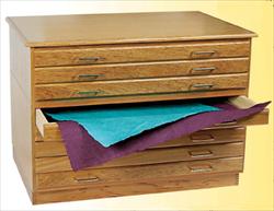 3 Drawer Solid Oak Front Flat File With Base And Top