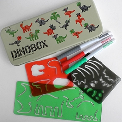Dinosaur Stencil Drawing Kit - Dinobox