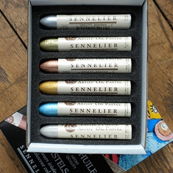 Sennelier Oil Pastels - Set of 6 Iridescent Colors