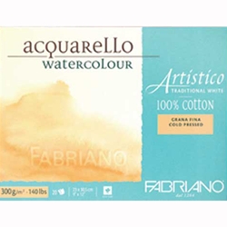 Fabriano Artistico Traditional White Watercolor Block - 140 lb. Cold Press 14 x 20