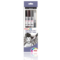 Pentel Color Brush Set of 4