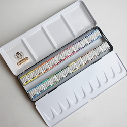 Schmincke Horadam Watercolor Metal Tin Set of 24 Half Pans