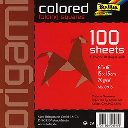 Origami Colored Folding Squares - 100 6"x6" Sheets
