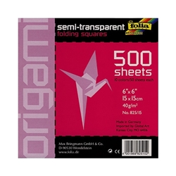 Folia Origami Semi-Transparent Folding Squares - 500 6"x6" Sheets
