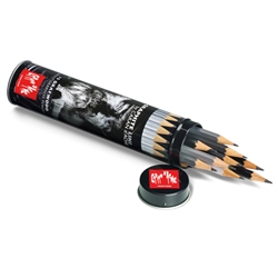 Caran d'Ache Grafwood Metal Tube with 15 Graphite Pencils (4H-9B)