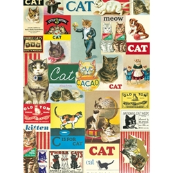 Cavallini Decorative Paper - Vintage Cats 20"x28" Sheet