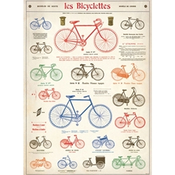 Cavallini Decorative Paper - Les Bicyclettes 20"x28" Sheet