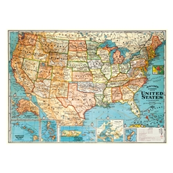 Cavallini Decorative Paper - USA Map 20"x28" Sheet