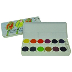 Talens Transparent Watercolours Set of 24 Pans in a Metal Box