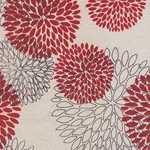 Chrysanthemum Printed Lokta Paper- Red and Black on Natural 19x29" Sheet