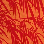 Bamboo Printed Lokta Paper- Orange 20x30" Sheet