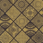 Nepalese Printed Paper- Intricate Moroccan Tiles in Gold on Black