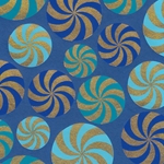 Printed Cotton Paper from India- Pinwheel Mint Paper in Blue Shades on Blue Paper 20x30" Sheet