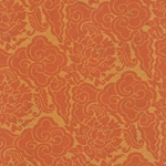 Nepalese Printed Paper- Pema Tingba Clouds in Crimson on Pumpkin 20x30" Sheet