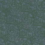 Nepalese Printed Paper- Art Nouveau Lotus Print Green on Gray 20x30" Sheet