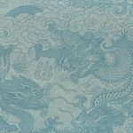 Tibetan Dragon in Clouds Paper- Blue Dragons on Sky 20x30" Sheet