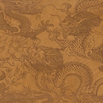 Tibetan Dragon in Clouds Paper- Brown Dragons on Tan 20x30" Sheet
