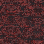 Tibetan Wave Paper- Cinnabar on Black Paper 20x30" Sheet