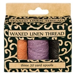 Lineco Waxed Linen Thread- Boxed Sets of 3 Spools (Gold, Lavender, Black)