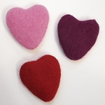 Set of 3 Felted Hearts by Woolala